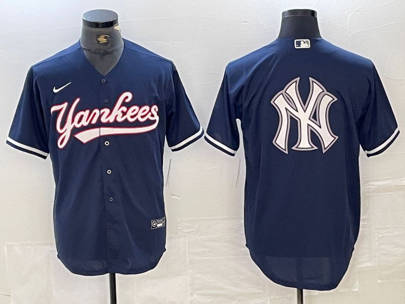 Men New York Yankees Blank Dark blue Second generation joint name Nike 2024 MLB Jersey style 10